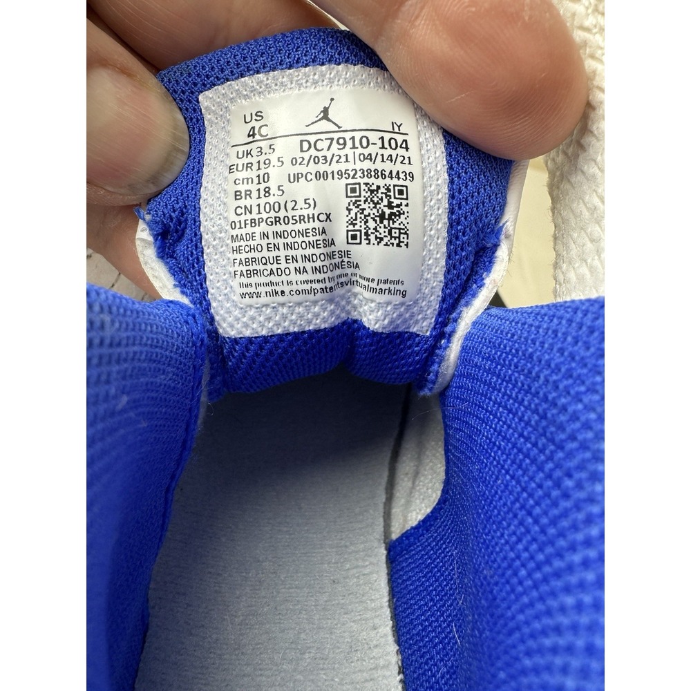 Jordan Pro Strong TD Toddler Shoes White Racer Blue Wolf Grey DC7910-104 Size 4C - Picture 10 of 16